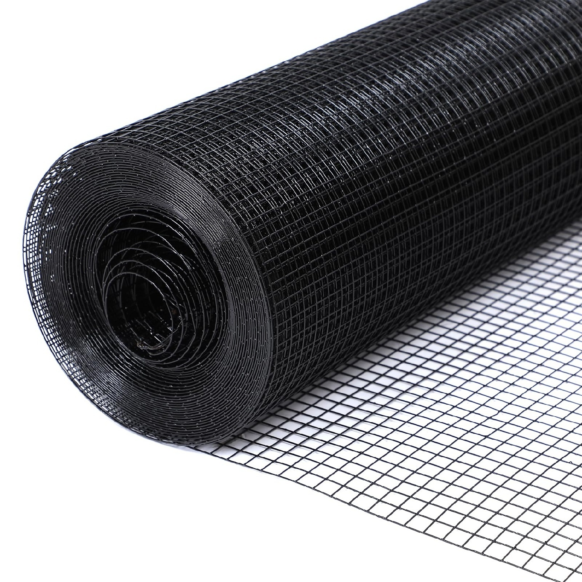 BlackTeck Vinyl Welded Wire Mesh Fencing — 48in. x 100ft., 19-Gauge, Black, Model# N2-355FR